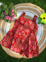 Load image into Gallery viewer, Red Blossom - Cotton Frock 2 -3 Yrs
