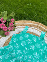 Load image into Gallery viewer, Cyan Delight - Cotton Frock 3 - 4 yrs
