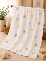 Load image into Gallery viewer, Cozy Clouds - Muslin Baby Towel