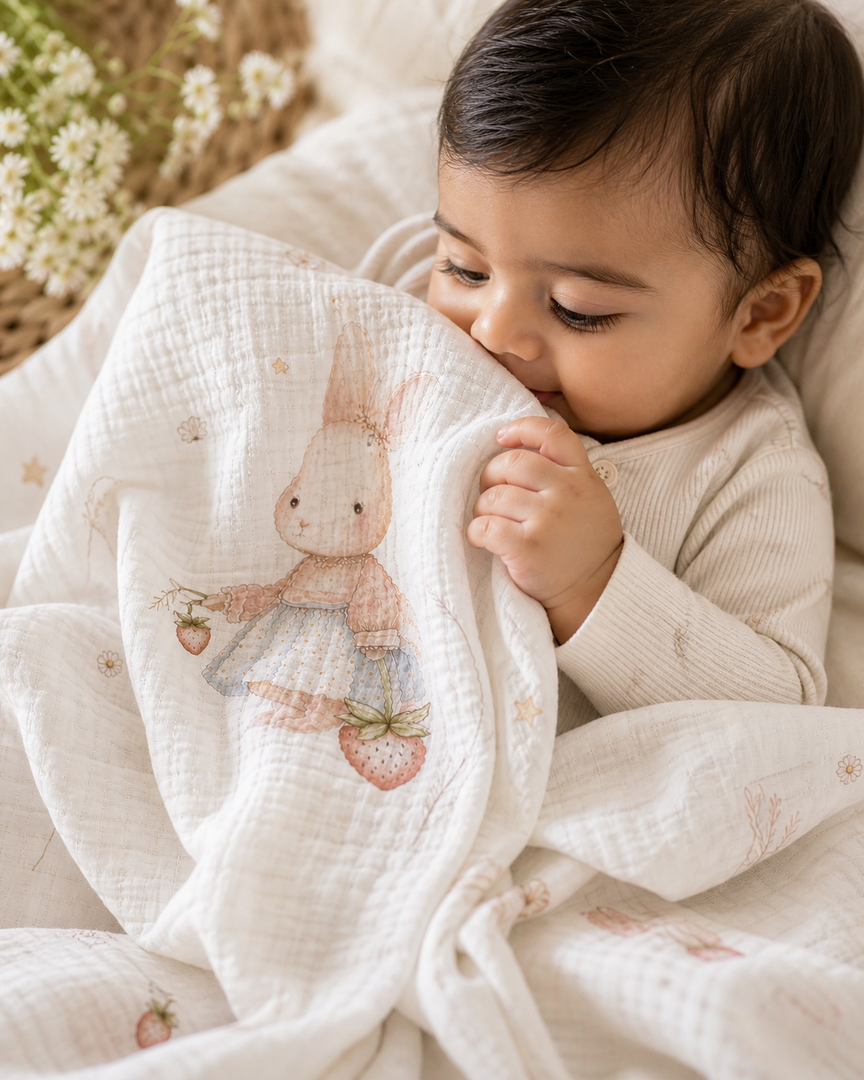Bamboo Baby Blanket - Bunny Hug