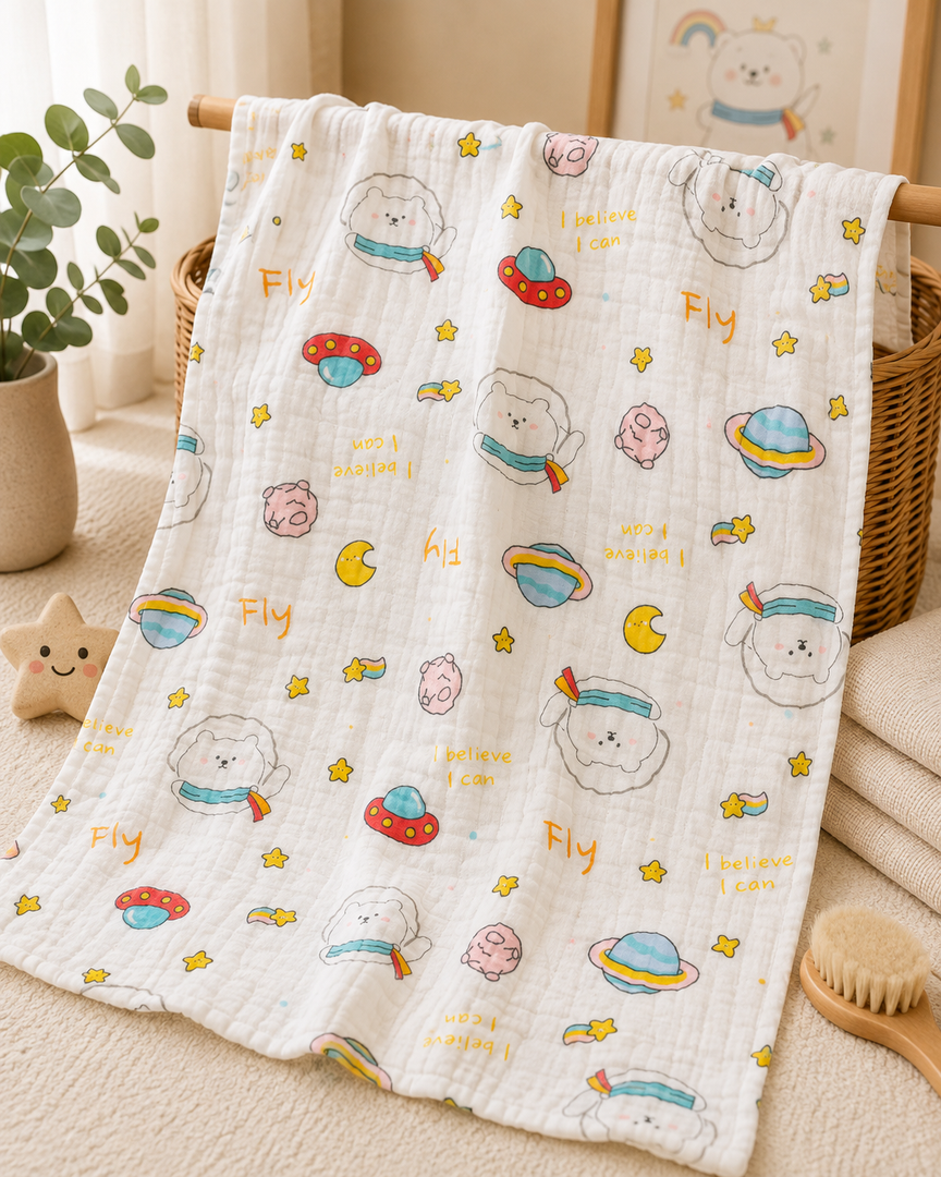 Fly High - Muslin Baby Towel
