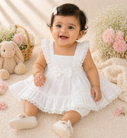 Baby Cotton Dress - Snow White