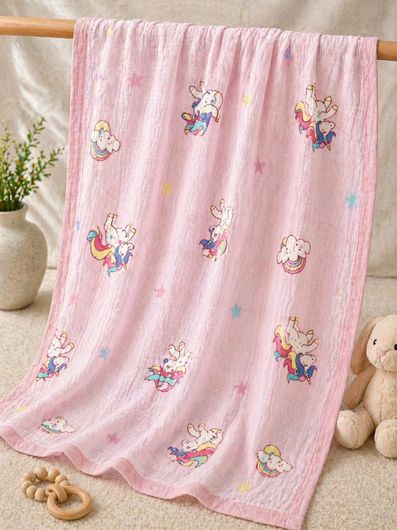 Unicorn - Muslin Baby Blanket