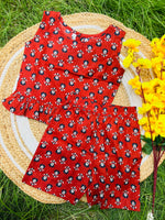 Load image into Gallery viewer, Bright Bloom - Frill top &amp; Shorts Set 4 - 5yrs
