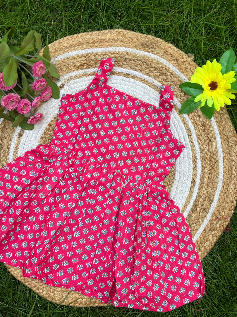 Pink Splash - Cotton Frock 3 - 4 yrs