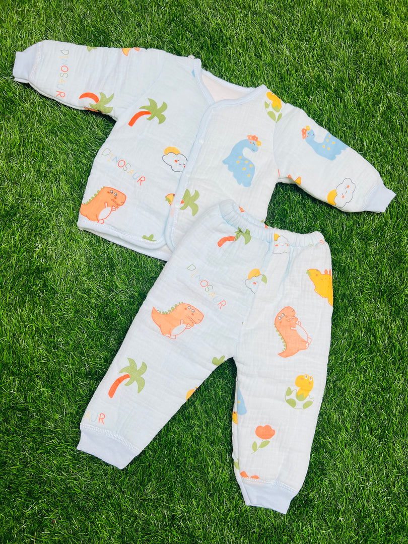 Baby Muslin Padded Winter Suit - Blue