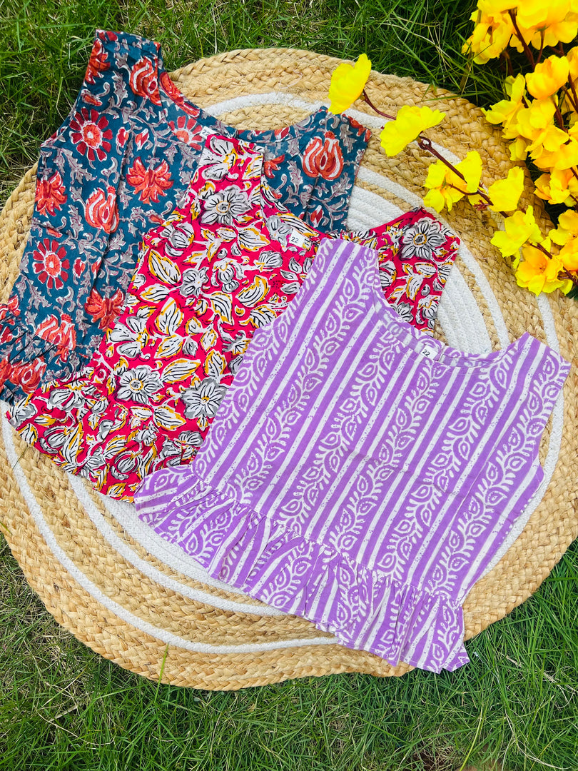 Frill tops Set 3 - 4yrs (pack of 3)