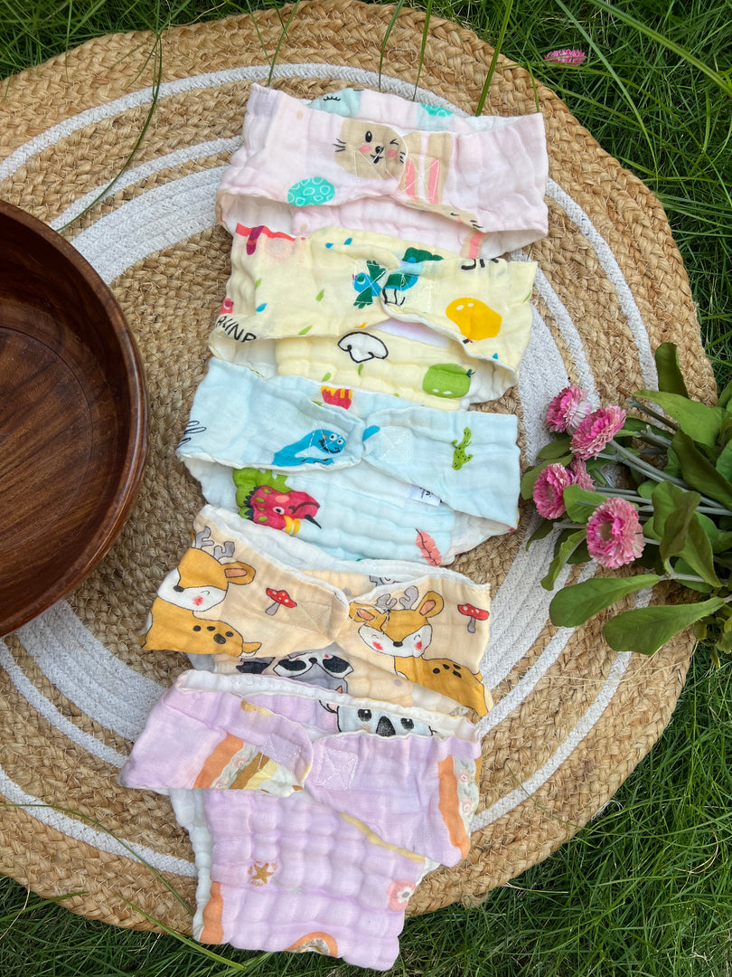 6 Layer Muslin Nappies: Pack of 4