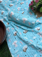 Load image into Gallery viewer, Baa Baa Blue Sheep - Muslin Baby Towel
