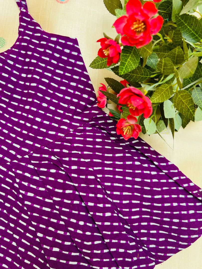Purple Vibe - Cotton Frock  1 - 2 yrs
