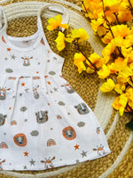 Load image into Gallery viewer, Cute Lioness - Muslin Frock 0 to 6M
