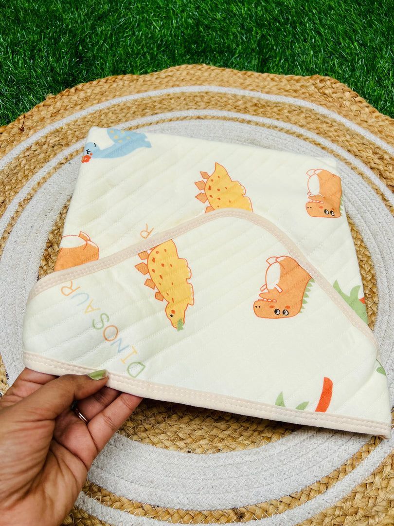 Dino World - Muslin Hooded Baby Blanket