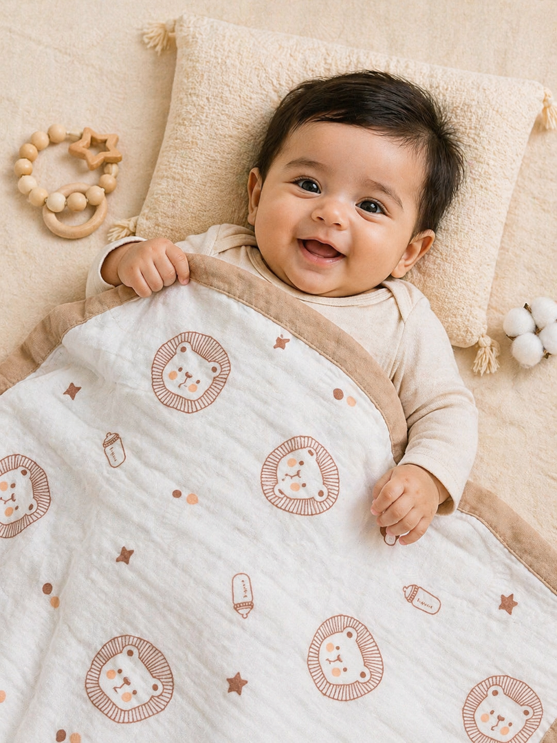 Lion Cub - Muslin Baby Blanket