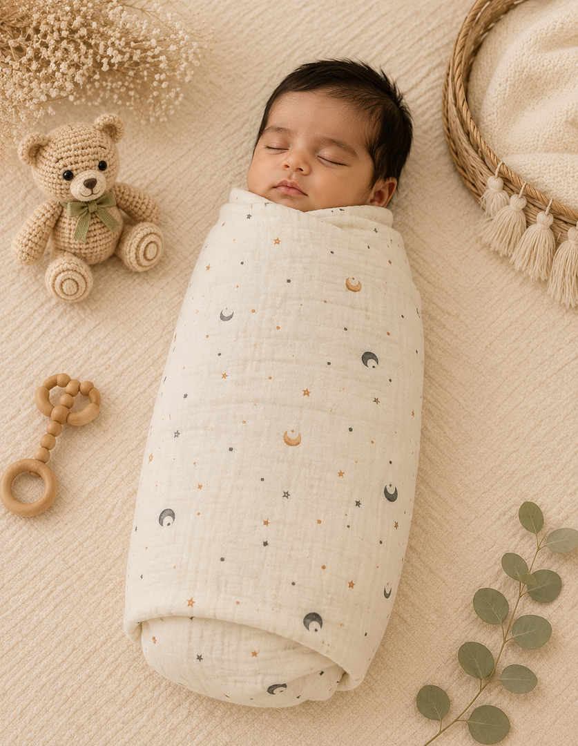 Crinkled Muslin Baby Swaddle