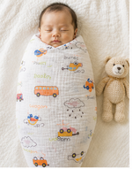 Load image into Gallery viewer, Muslin Baby Swaddle - Bus Ride