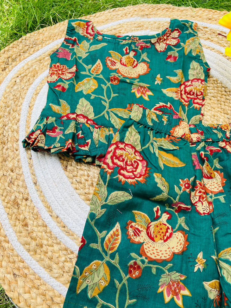 Green Garden - Frill top & Shorts Set 4 - 5yrs