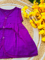 I Purple U - Muslin Frock 0 to 3M