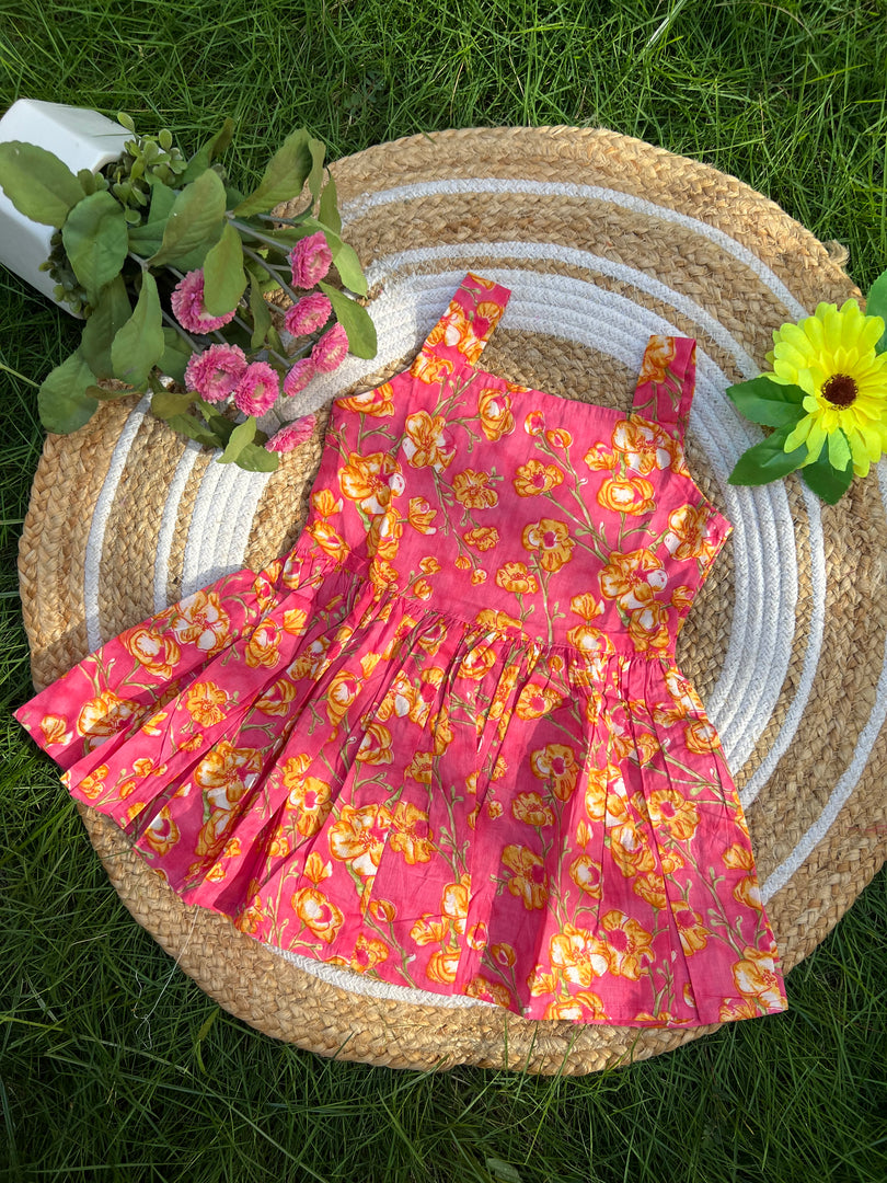 Pink Rose - Cotton Frock 2 -3 Yrs