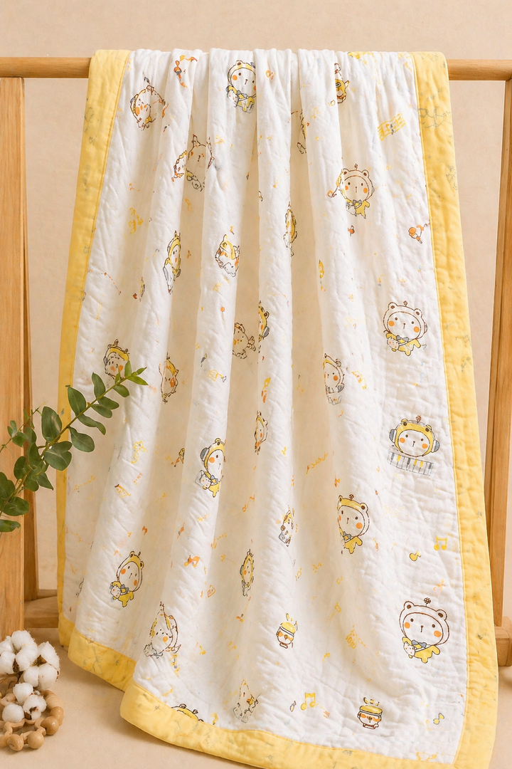 Yellow Toy - Muslin Baby Blanket