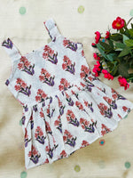 Load image into Gallery viewer, White Buds - Cotton Frock 6m to 1 Yr
