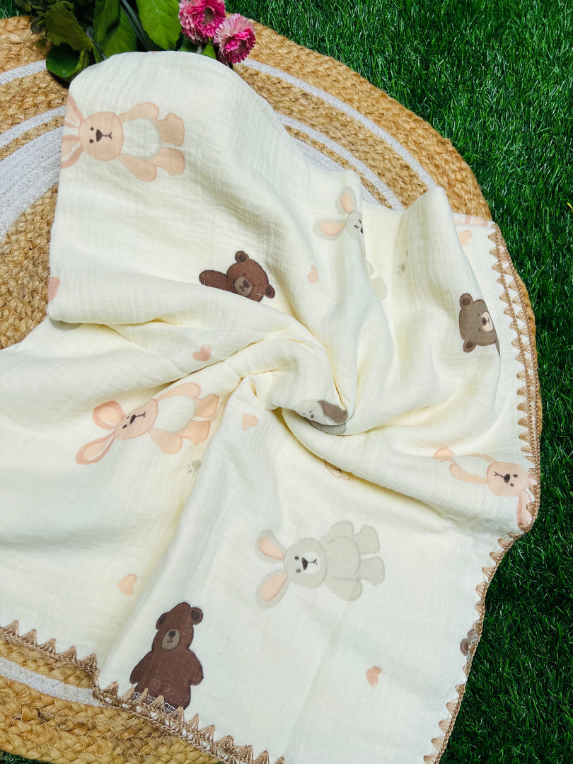 Teddy - Muslin Baby Blanket