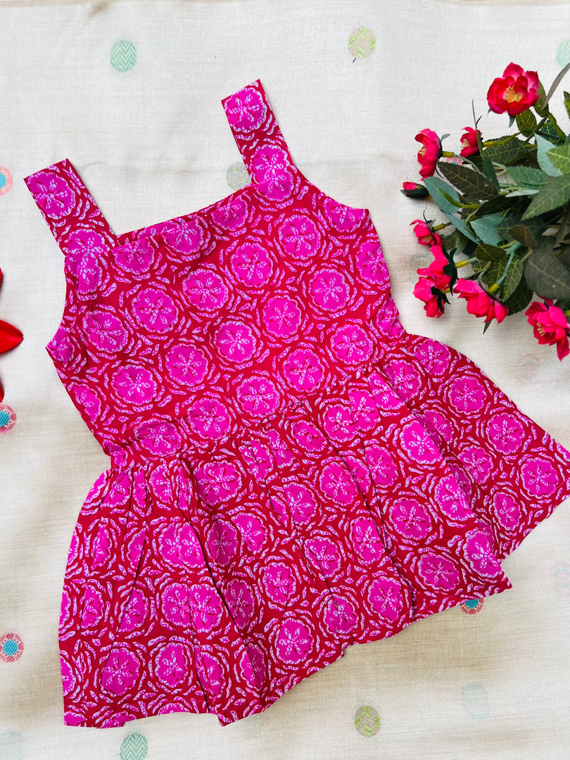 Pink Peony - Cotton Frock 6m to 1 Yr