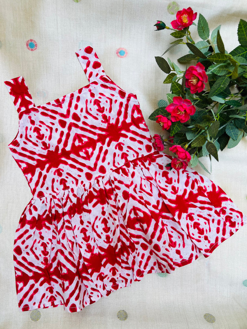 White Batik - Cotton Frock 1 - 2 yrs