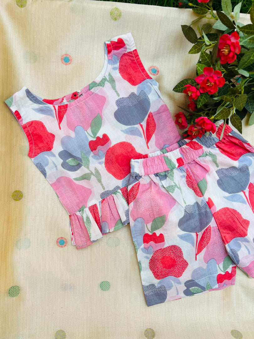 Joy Bloom - Frill top & Shorts Set 2 - 3yrs