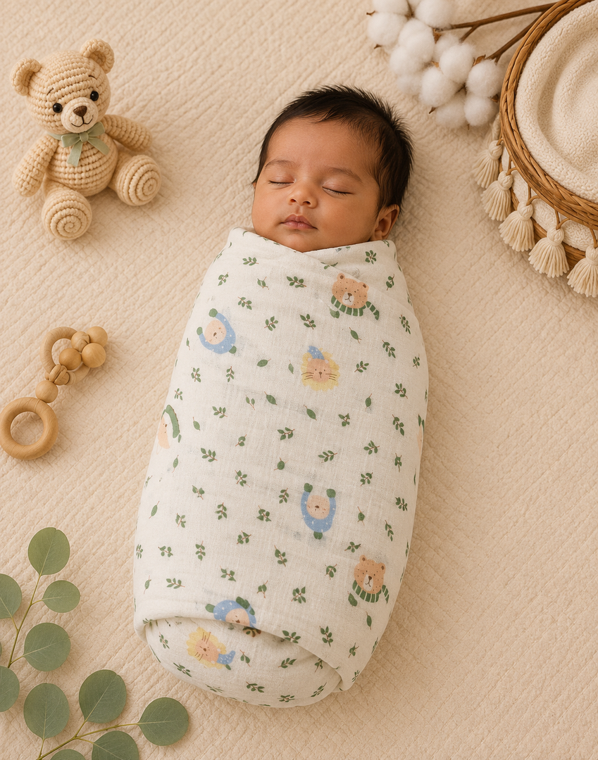Crinkled Muslin Baby Swaddle