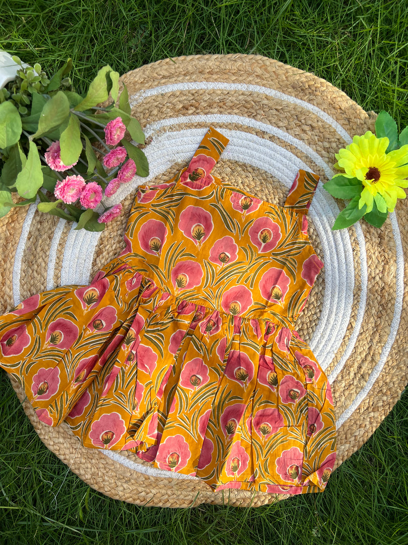 Mustard Charm - Cotton Frock 2 -3 Yrs