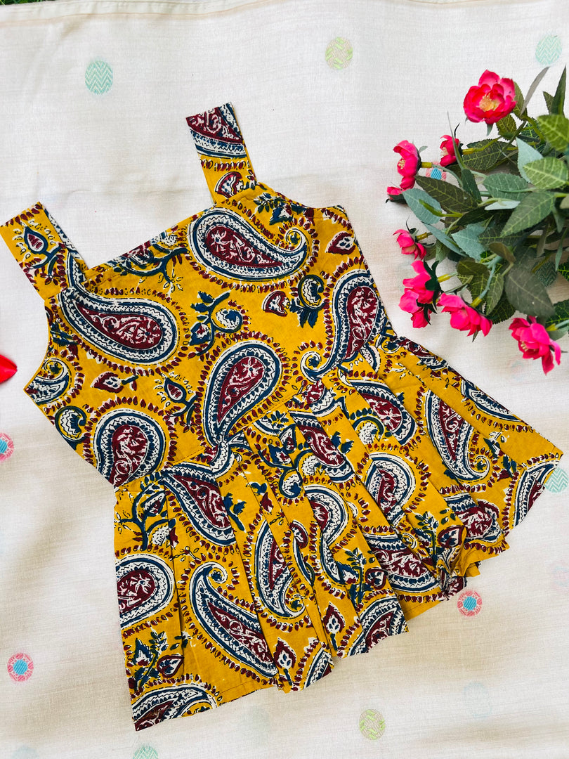 Mustard Bloom - Cotton Frock 6m to 1 Yr