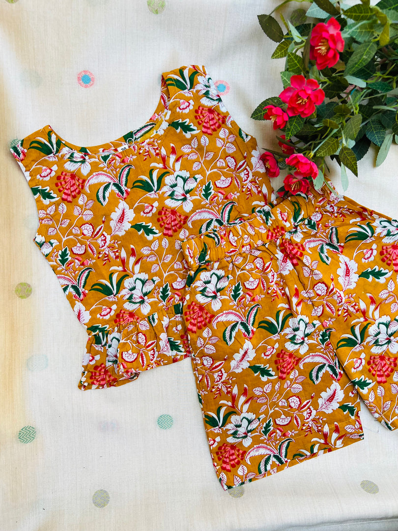 Orange Bliss - Frill top & Shorts Set 2 - 3yrs