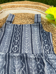 Grey Blush- Cotton Frock 0 to 6m