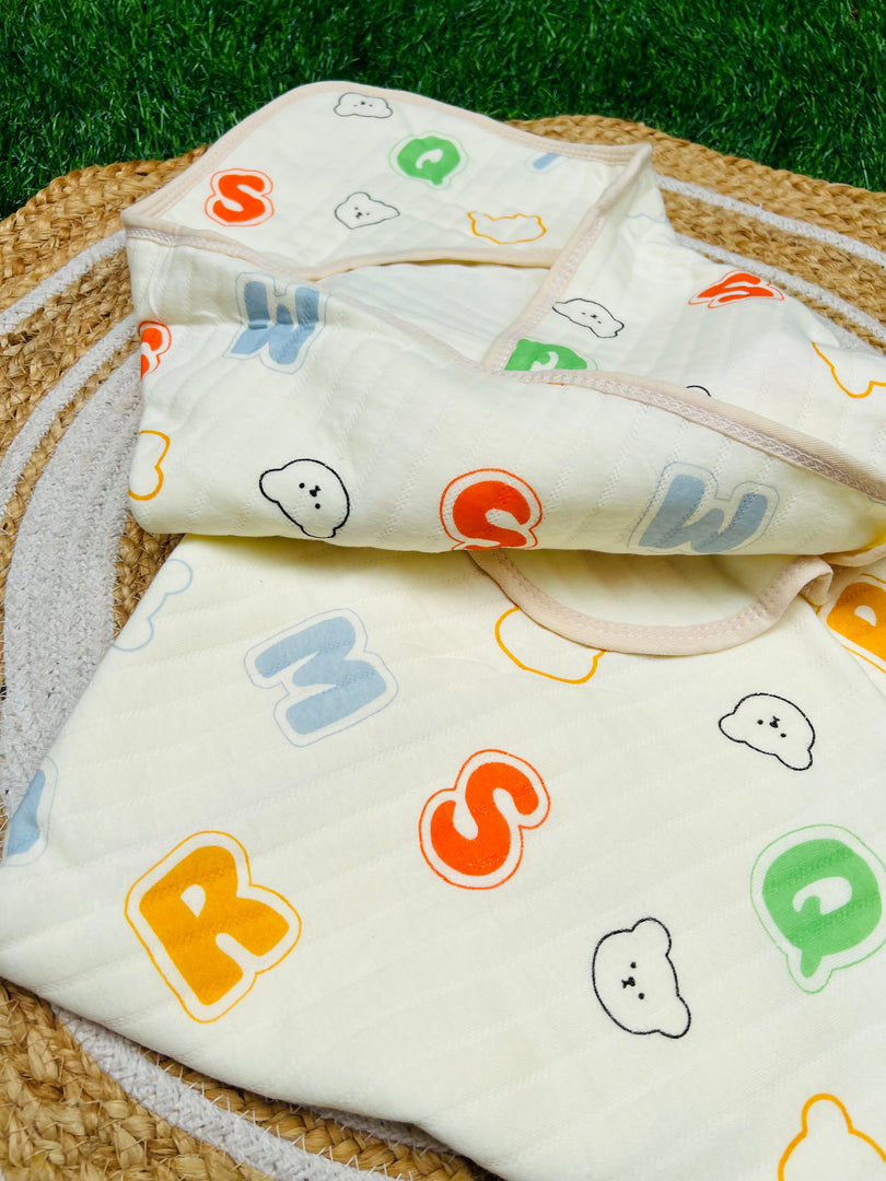 Alphabets Dance - Muslin Hooded Baby Blanket