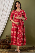 Load image into Gallery viewer, Scarlet Garden : Maternity Feeding Dress
