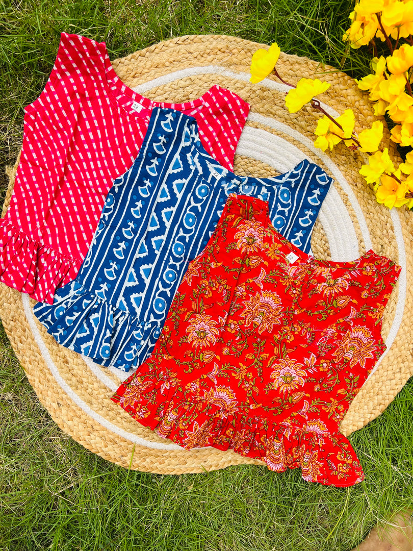 Frill tops Set 3 - 4yrs (pack of 3)
