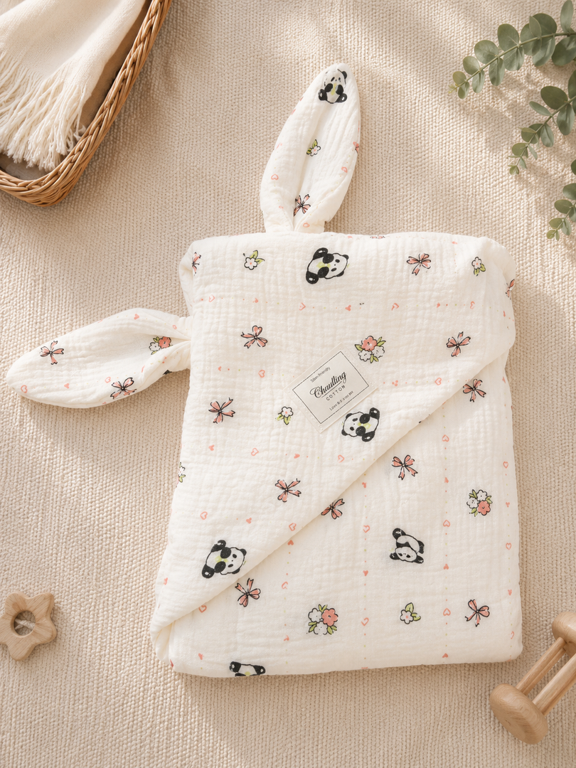 Panda Cub - Muslin Hooded Baby Towel/Blanket