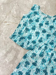 Blue Blossom - Frill top & Shorts Set 4 - 5yrs