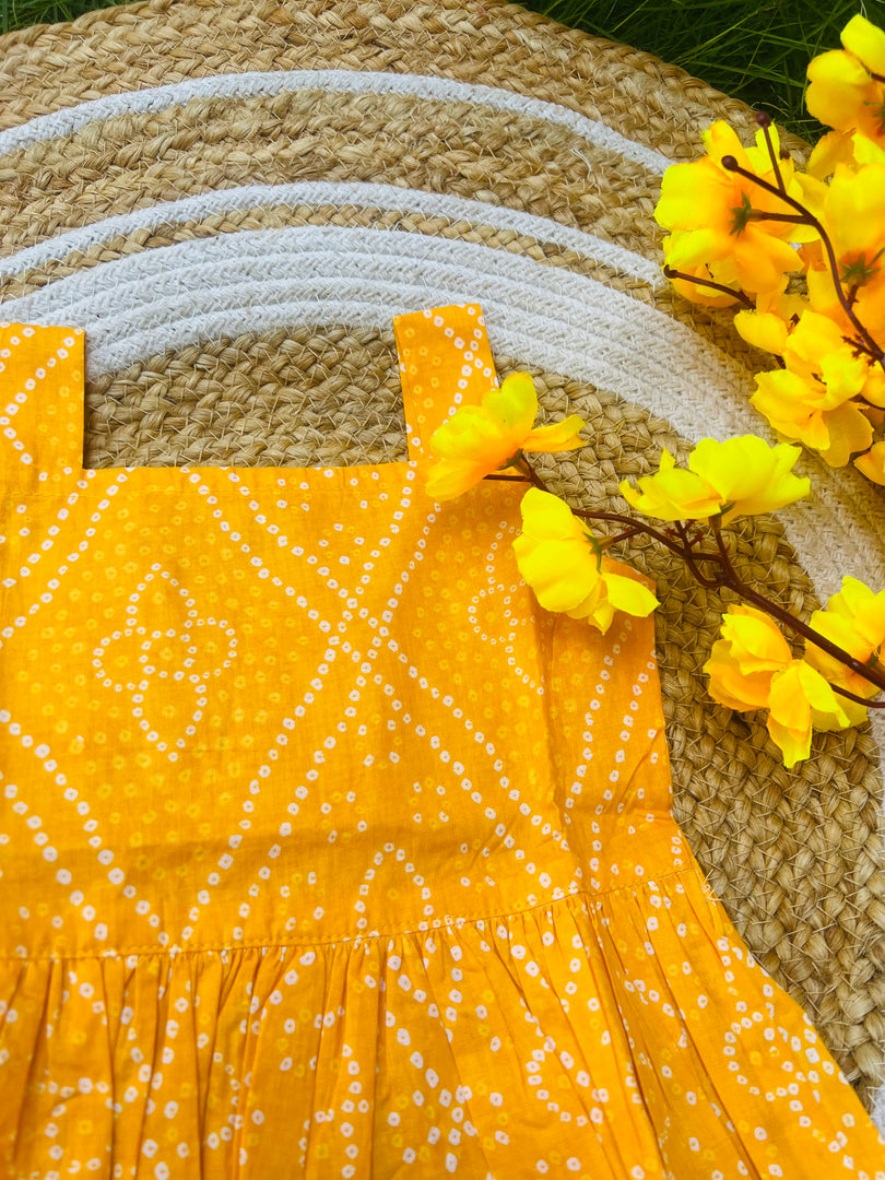 Yellow Bloom - Cotton Frock 0 to 6m