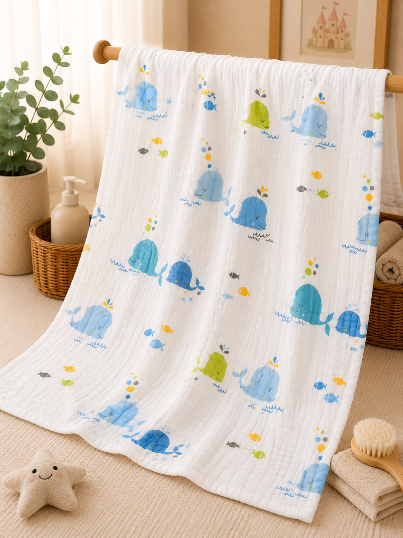 Whale Wish - Muslin Baby Towel
