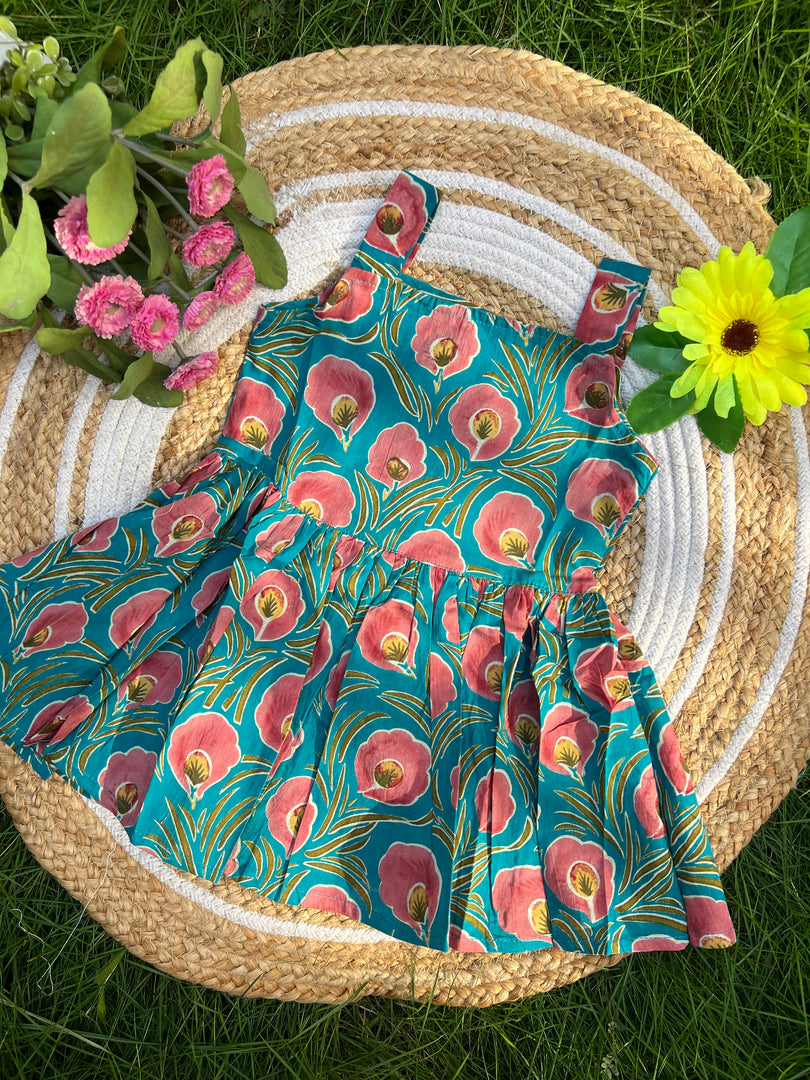 Peacock Bloom - Cotton Frock 2 -3 Yrs