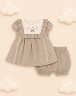 Load image into Gallery viewer, Baby Cotton Dress - Beige Blossom