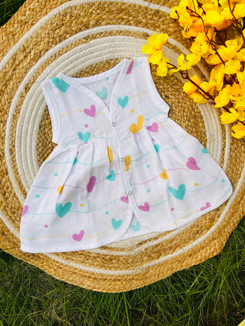 Heart Strings - Muslin Frock 0 to 3M