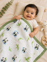 Load image into Gallery viewer, Panda Cuddles - Muslin Baby Blanket