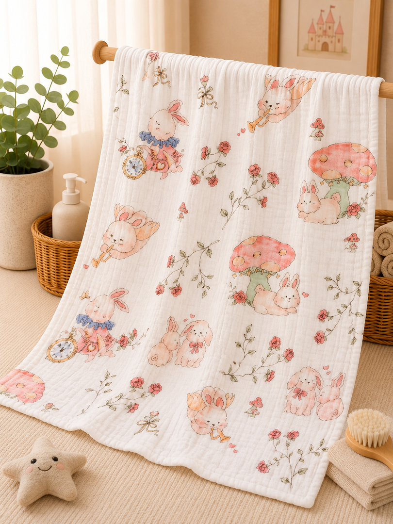 Bunnyboo Garden - Muslin Baby Towel