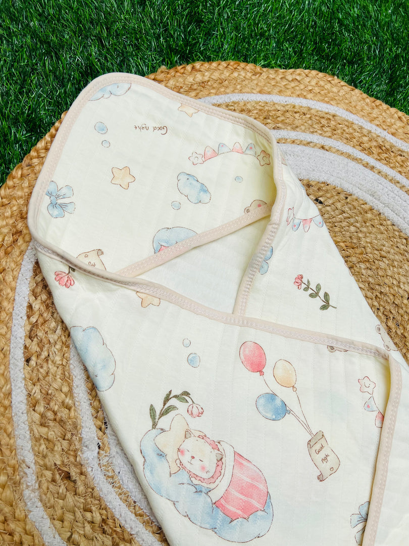 Cloudy - Muslin Hooded Baby Blanket