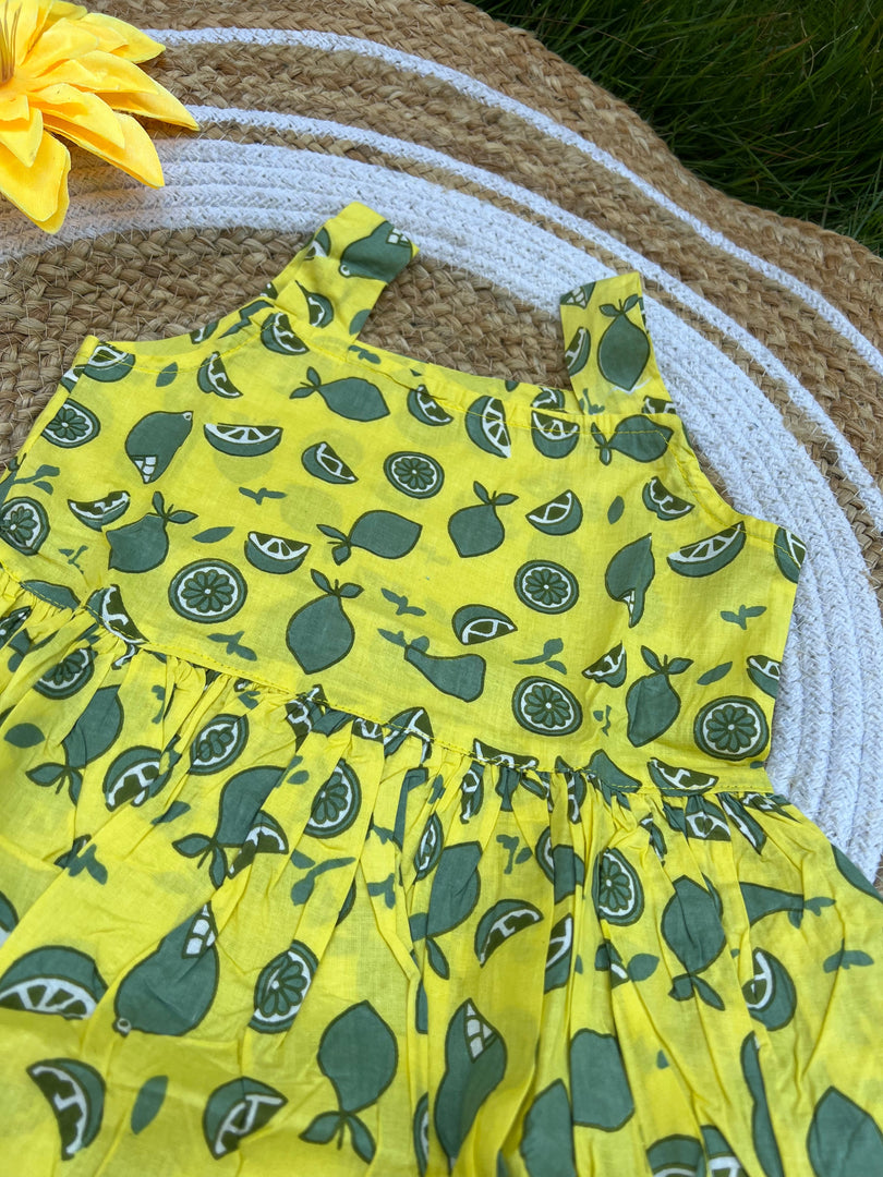Lemon Splash - Cotton Frock 2 -3 Yrs