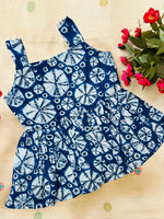 Load image into Gallery viewer, Blue Batik - Cotton Frock 6m to 1 Yr

