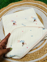 Load image into Gallery viewer, Puppy love - Muslin Hooded Baby Blanket