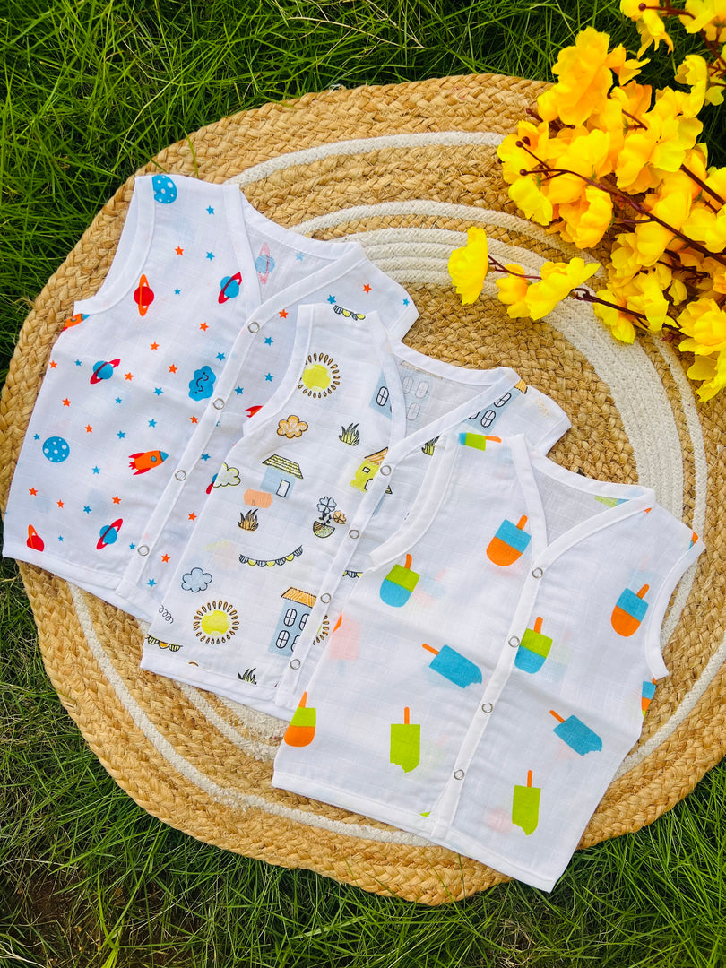 Cotton Muslin Jablas Pack: 3-6M